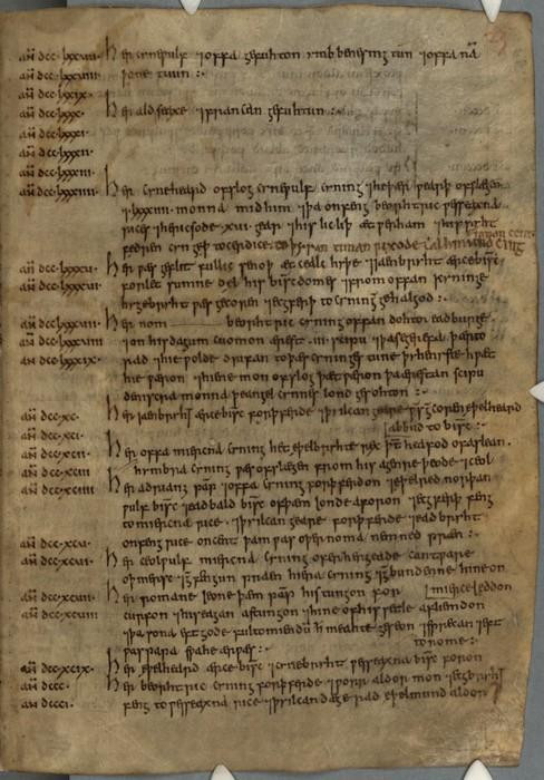 L'attaque des vikings à Portland dans le manuscrit A de la Chronique anglo-saxonne